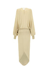SWAYING/KNIT bat sleeves back slit dress SW24SS2L22 Turmeric PS70
